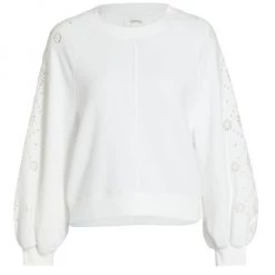 Splendid Brynn Cotton-Blend Eyelet Sweatshirt