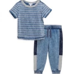 Splendid Baby Boy's 2-Piece Indigo Stripe Top & Jogger Pants Set For Kids