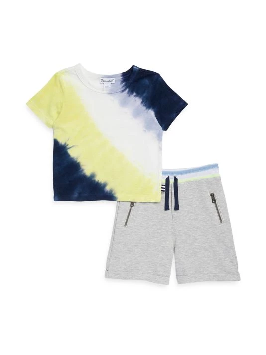 Splendid Little Boy's 2-Piece Kiwi Stripe T-Shirt & Shorts Sets For Kids