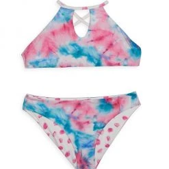 Splendid Girl's 2-Piece Twist Of Fate Reversible Highneck Bikini Set For Kids