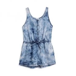 Splendid Girl's Tie-Dye Drawstring Romper For Kids