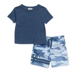 Splendid Little Boy's 2-Piece Palm Tree Camo T-Shirt & Shorts Set For Kids