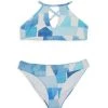 Splendid Girl's 2-Piece Block Party Hi-Neck Bikini Set For Kids