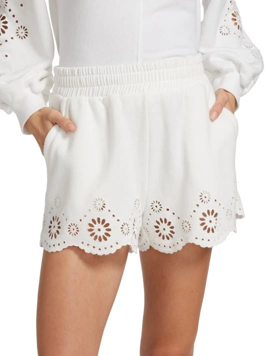 Splendid Brynn Cotton-Blend Eyelet Shorts - Image 3