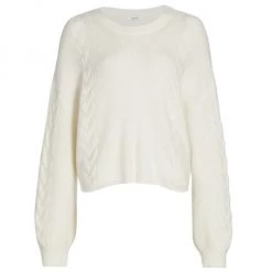Splendid Natalia Cable-Knit Sweater Light Lilac