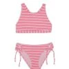 Splendid Girl's 2-Piece Amos Stripe Hi-Neck Bikini Set For Kids
