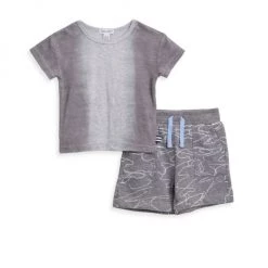 Splendid Little Boy's Scribble T-Shirt & Shorts Set For Kids