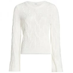Splendid Leona Cable-Knit Cotton-Blend Sweater Lavender