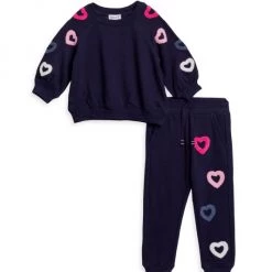 Splendid Baby Girl's 2-Piece Open Heart Sweatshirt & Jogger Pants Set For Kids