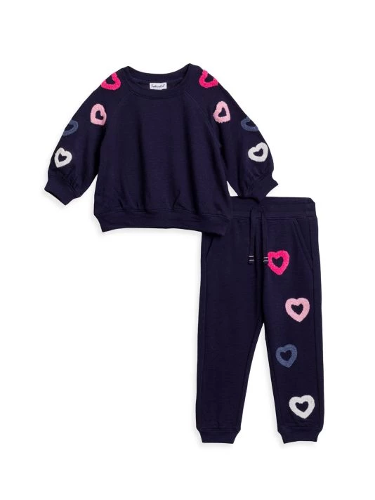 Splendid Baby Girl's 2-Piece Open Heart Sweatshirt & Jogger Pants Set For Kids