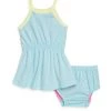 Splendid Little Girl's 2-Piece Here And There Tank Dress & Bloomers Set For Kids