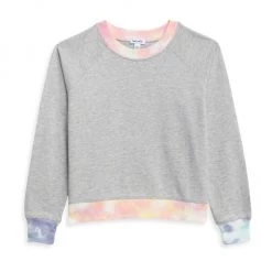 Splendid Girl's Tie-Dye Trim Crewneck Sweatshirt For Kids